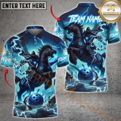 Maxcorners Bowling Thunder Stallion Multicolor Options Personalized Name, Team Name 3D Shirt