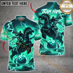 Maxcorners Bowling Thunder Stallion Multicolor Options Personalized Name, Team Name 3D Shirt
