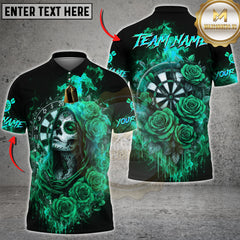 Maxcorners Flaming Roses Darts Multicolor Customized Name, Team Name 3D Shirts