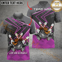 Maxcorners Bowling Hunter I'm On Strike Multicolor Options Personalized Name, Team Name 3D Shirt