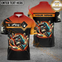 Maxcorners Funny Ball Angry Bowling Jersey Multicolor Options Personalized Name, Team Name 3D Shirt