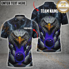 Maxcorners Bowling Thunder Eagle Multicolor Option Customized Name, Team Name 3D Shirt