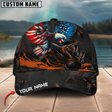Maxcorners Bowling Almighty American Eagle Multicolor Personalized Name 3D Cap