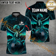 Maxcorners Dragon Ball Bowling Jersey Multicolor Option Customized Name, Team Name 3D Polo Shirt