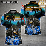 Maxcorners Bowling Gorilla Strike Multicolor Customized Name, Team Name 3D Shirts