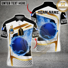 Maxcorners Bowling Flame Multicolor Customized Name, Team Name 3D Shirts