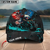 Maxcorners Bowling Almighty American Eagle Multicolor Personalized Name 3D Cap
