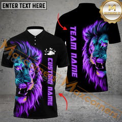 Maxcorners Lion Bowling Jersey Multicolor Option Customized Name, Team Name 3D Polo Shirt