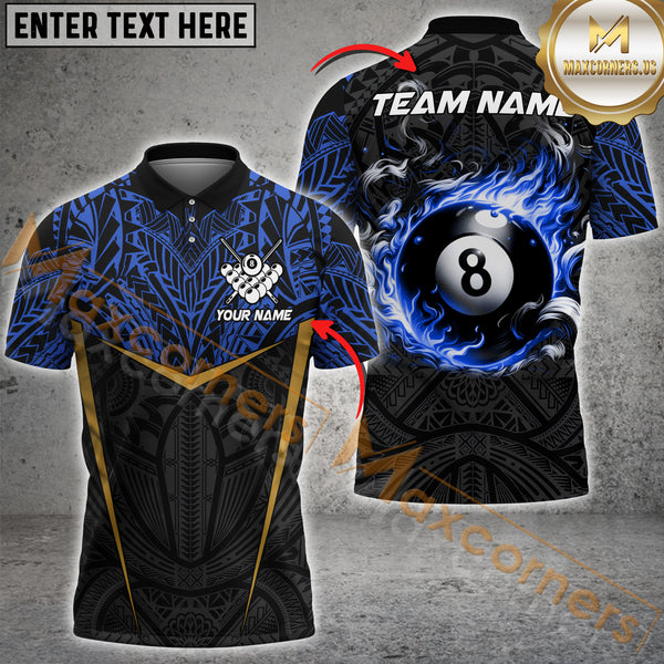 Maxcorners Billiard Inferno 8 Ball Multicolor Customized Name, Team Name 3D Shirts