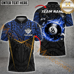 Maxcorners Billiard Inferno 8 Ball Multicolor Customized Name, Team Name 3D Shirts
