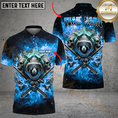 Maxcorners Billiard Ball 8 Pool Shark Skull Multicolor Personalized Name, Team Name 3D Shirt