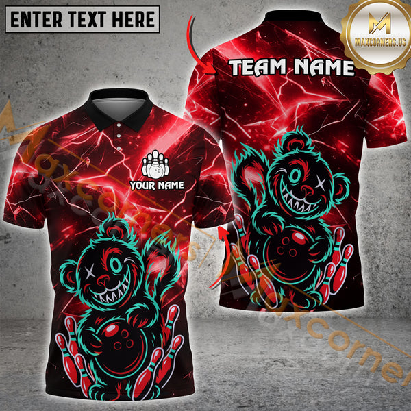 Maxcorners Bowling Wild Bear with Dartboard Multicolor Personalized 3D Shirt