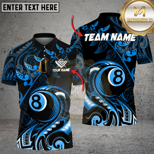 Maxcorners Billiards Tribal 8 Ball Multioptions Personalized Name, Team Name Unisex 3D Shirt