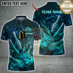 Maxcorners Neon Strike Bowling Multicolor Customized Name, Team Name 3D Shirts