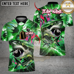 Maxcorners Billiard Lightning Shark 8-Ball Multicolor Customized Name, Team Name 3D Shirt