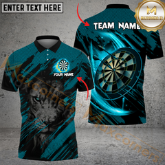 Maxcorners Gazing Lion Darts Jersey Multicolor Option Customized Name, Team Name 3D Polo Shirt
