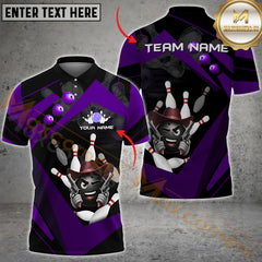 Maxcorners Bowling Funny Ball Cowboy Multicolor Options Personalized Name, Team Name 3D Shirt