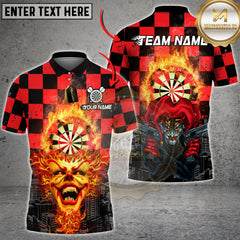 Maxcorners Darts Fire Clown and Jester Multicolor Customized Name Team Name 3D Shirts