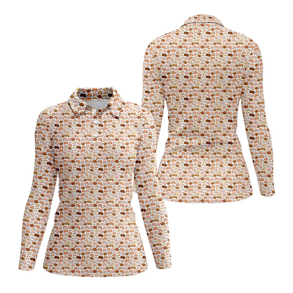 Maxcorners Boobs Pattern Golf Polos, Funny Golf Shirt, Crazy Golf Shirts For Men