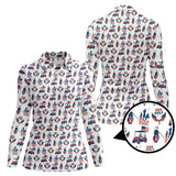 Maxcorners USA Golf Shirts, American Golf Shirt For Men, Pattern Golf Gift For Golfers