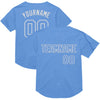 Maxcorners Custom Light Blue White Mesh Authentic Throwback Baseball Jersey LM2605