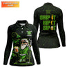 Maxcorners Grip It Rip It Sip It St Patrick's Day Leprechaun Golf And Beer Shamrock Golf Shirt, Golf Shirt For Women