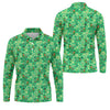 Maxcorners Shamrock St Patrick's Day Light Green Golf Shirt, Polo Shirts For Men, Golf Shirts For Men, Golfing Apparel