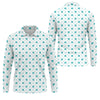 Maxcorners Grid Pattern Shamrock Golf Shirt, St Patrick's Day Golf Tops For Men, Golf Shirts For Men, Polo Shirts For Men