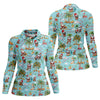 Maxcorners Women's Mele Kalikimaka Surfing Santa Golf Shirt, Christmas Golf Shirt, Women’s Golf Apparel LM1507
