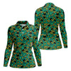 Maxcorners Shamrock Beer Lucky Four Leaf Clover St Patrick's Day Pot Of Gold Women's Golf Shirts, Ladies Golf Polos
