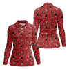 Maxcorners Red Cowboy Horse Paisley Pattern Golf Shirt, Ladies Golf Shirts, Women’s Golf Apparel LM1507