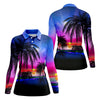 Maxcorners Palm Tree Sunset Beach Golf Shirt, Women’s Golf Polo, Golf Shirts For Women, Printed Golf Shirt LM1507