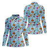Maxcorners Hummingbird Paradise Golf Shirt, Tropical Flower Garden Pattern, Golf Shirt For Women LM1507