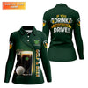 Maxcorners If You Drink Definitely Drive Golf And Beer Black Beer St Patrick's Day Green Women's Golf Tops, Ladies Golf Polos