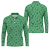 Maxcorners Leprechaun Hat Shamrock Beer Dark Green Seamless Pattern St. Patrick’s Day Golf Shirt, Golf Shirts For Men