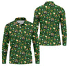 Maxcorners St Patrick's Day Leprechaun Golf Pose Irish Flags Shamrock Golf Shirt, Golf Tops For Men, Golf Shirts For Men