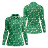 Maxcorners Golf Items Seamless Pattern St. Patrick’s Day Shamrock Golf Shirt, Women's Golf Tops, Ladies Golf Polos