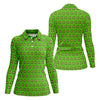 Maxcorners Green St Patrick's Day Funny Adult Shamrock Golf Shirt, Women's Golf Tops, Ladies Golf Polos