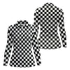 Maxcorners Black White Checkerboard Racing Pattern Golf Shirt, Ladies Golf Shirts, Golf Polo For Women, Performance Golf Shirt LM1507