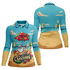 Maxcorners Christmas In July Santa Beach Christmas Golf Shirt, Women's Golf Tops, Hawaiian Golf Shirt, Printed Golf Shirt LM1507