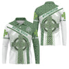 Maxcorners St Patrick's Day Celtic Knotwork Pattern Shamrock Golf Shirt, Polo Shirts For Men, Golf Shirts For Men