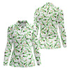 Maxcorners Dark Stout Beer St Patrick's Day Shamrocks White Golf Shirt, Women's Golf Tops, Ladies Golf Shirt
