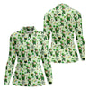 Maxcorners Happy St Patrick's Day Gnome Shamrock Golf Shirt, Funny Golf Shirts Women, Ladies Golf Polos