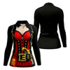 Maxcorners Red Corset Pirate Costume Skull Belt Golf Shirt, Women’s Golf Polo, Ladies Golf Tops, Printed Golf Shirt LM1507