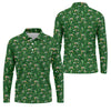 Maxcorners St Patrick's Day Leprechaun Character Golf And Beer Green Golf Shirt, Fun Golf Shirts For Men, Polo For Men