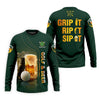 Maxcorners Grip It Rip It Sip It Golf And Beer St Patrick's Day Green Golf Shirts For Men, Golf Gift For Men