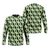 Maxcorners Green And White Argyle Pattern Beer St Patrick's Day Golf Shirt, Golf Tops For Men, Polo For Men