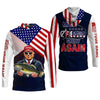 Maxcorners Make Fishing Great Again Patriotic Fishing Shirt, American Flag Fishing Shirt, Fishing UPF Shirts, Men's Fishing Shirt