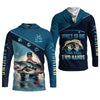 Maxcorners Mine's So Big I Have To Use Two Hands Funny Fishing Shirt, SPF Shirt For Men, Gift For Fisherman