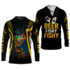 Maxcorners Beer Fishy Fishy Funny Fishing Shirt, SPF Shirt For Men, Fishing And Beer Men's Fishing Shirt